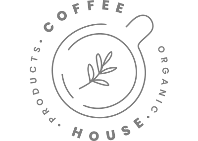 Logo of Schlaegle Design Build Associates, Inc., featuring a circular design with the text "COFFEE HOUSE" and a leaf inside a coffee cup, emphasizing organic products.